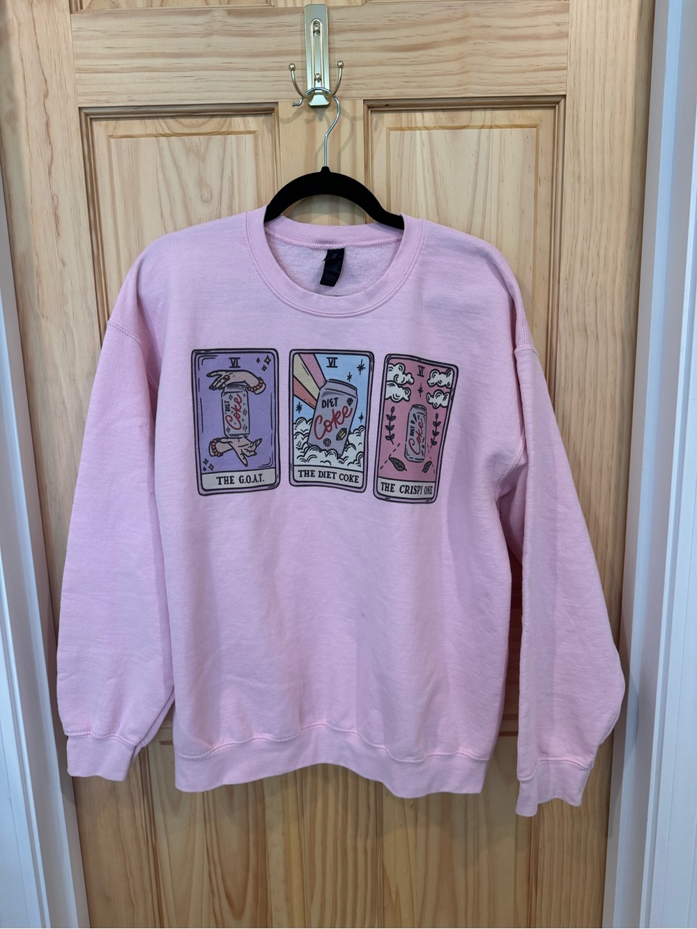 Diet Coke Pink Tarot Graphic Crewneck Sweatshirt
